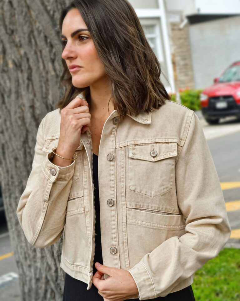 CASACA DENIM LEAF BEIGE