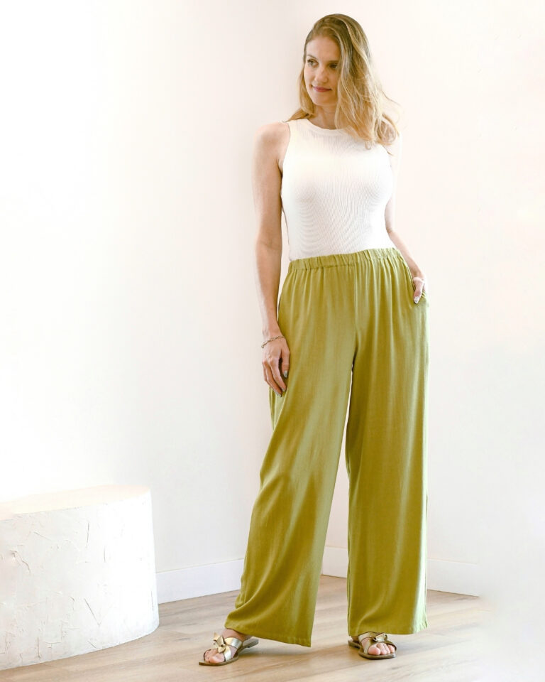 PANTALON LIN VERDE