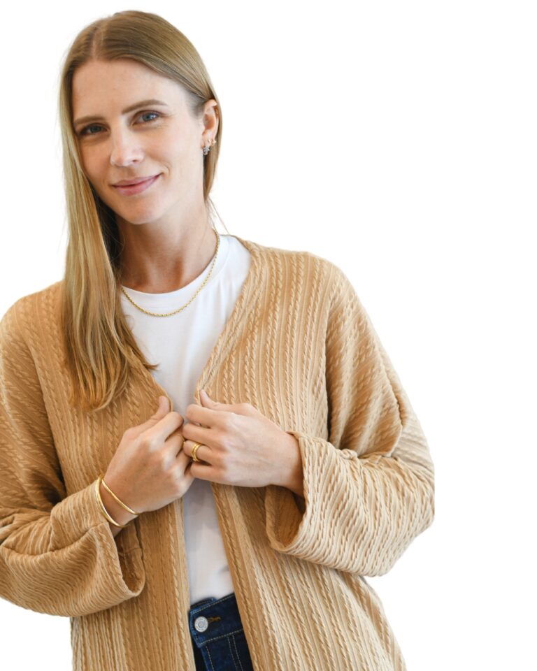CARDIGAN BRAIDS BEIGE