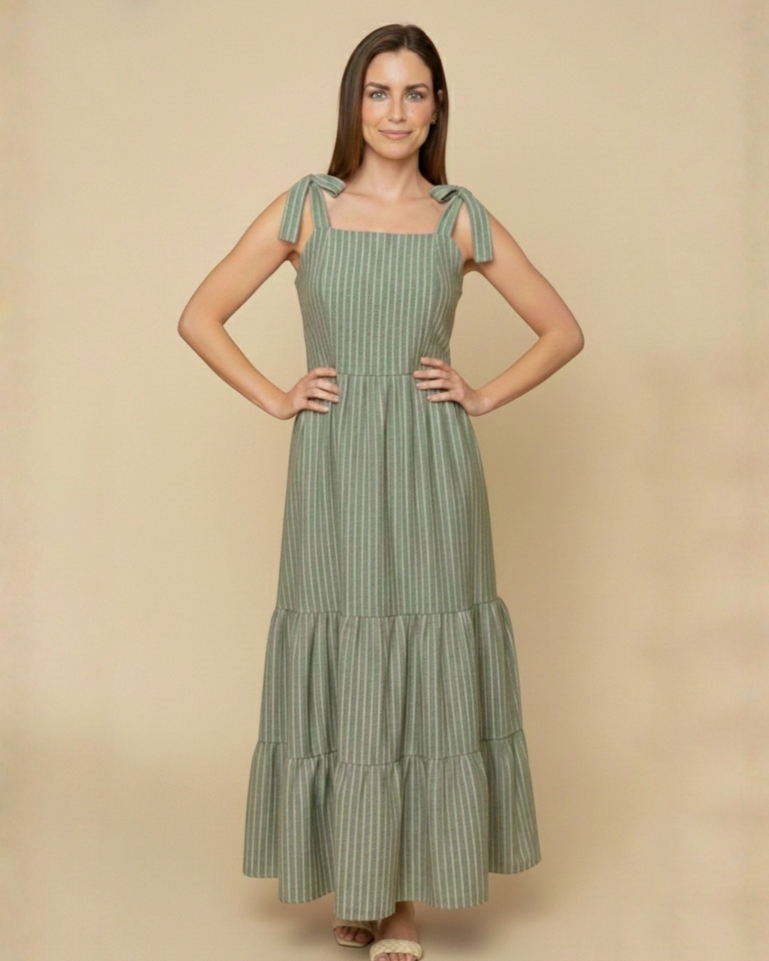 VESTIDO LORE RAYAS VERDE