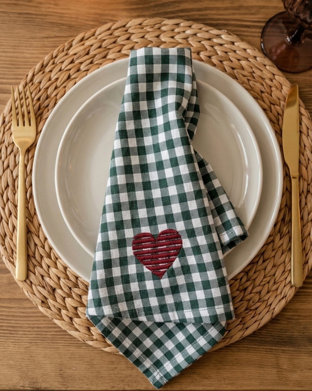 SERVILLETA VICHY HEART