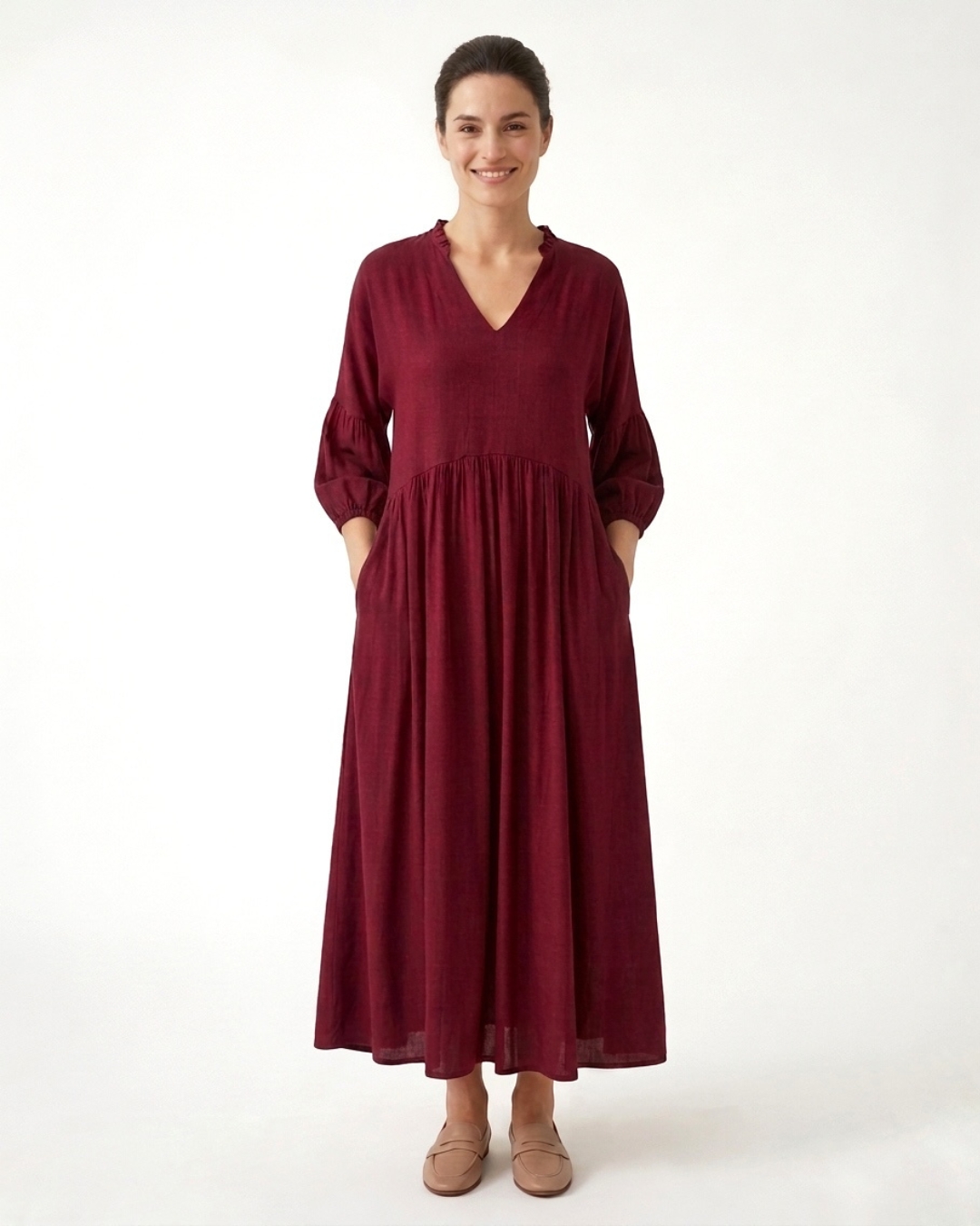 VESTIDO TACK BORGOÑA