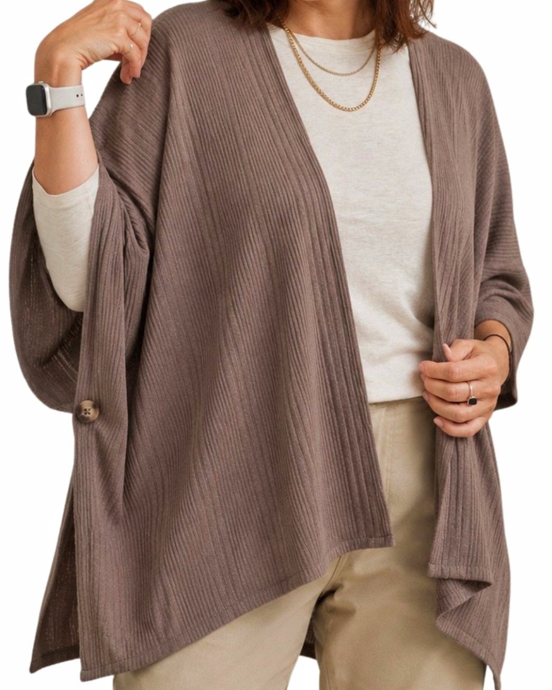 03-CARDIGAN LOOSE TAUPE